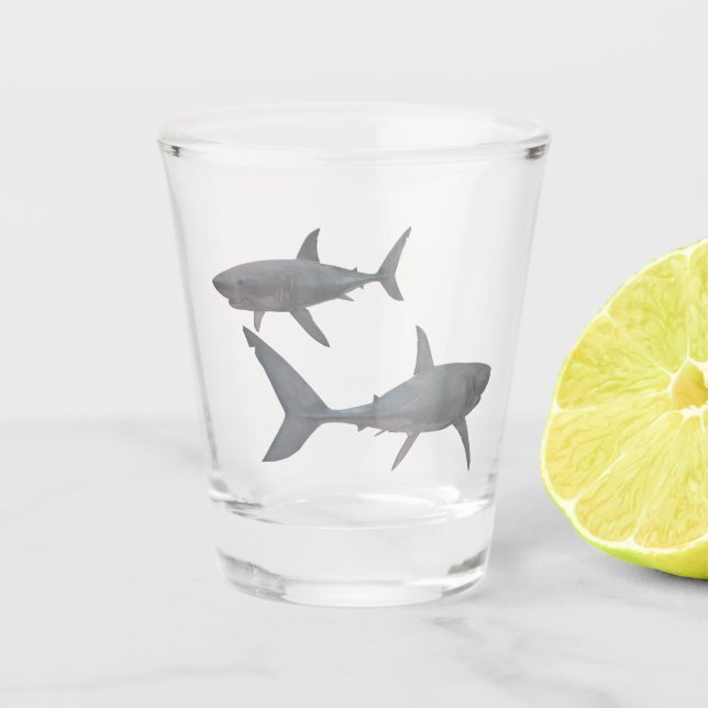 White Shark Shot Glass (Front)