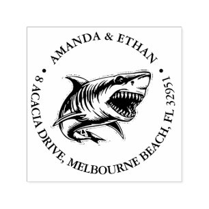 White Shark Theme Self-inking Stamp