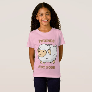 White Sheep Cute Animal Illustration T-Shirt
