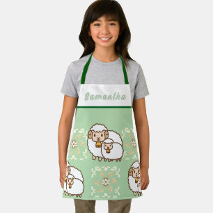 White Sheep with Baby Cute Personalised Apron