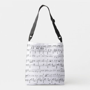 White Sheet Music Crossbody Bag