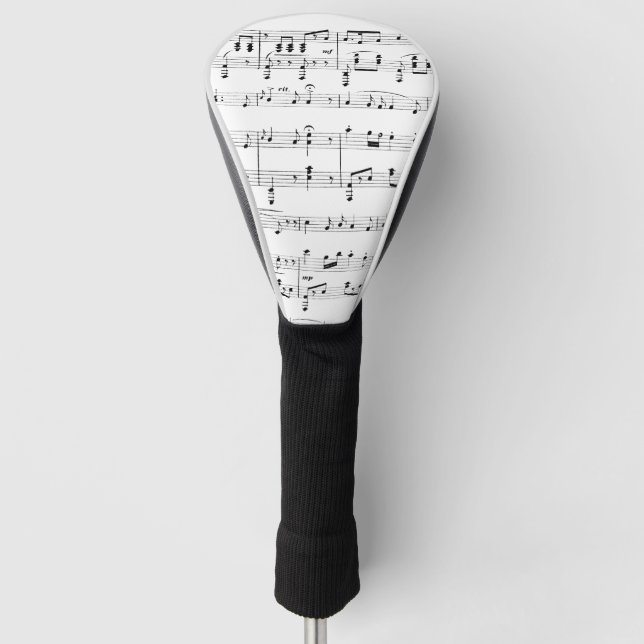 White Sheet Music Golf Head Cover (Front)