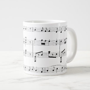 White Sheet Music Large Coffee Mug