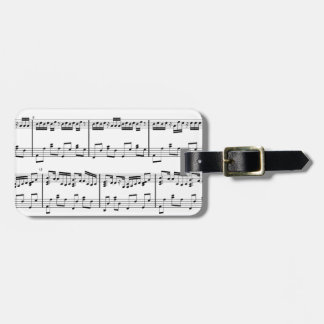White Sheet Music Luggage Tag