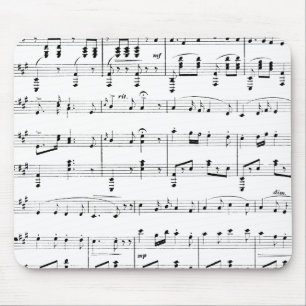 White Sheet Music Mouse Pad