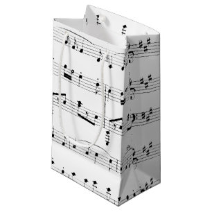 White Sheet Music Small Gift Bag
