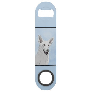 White Shepherd Painting - Cute Original Dog Art