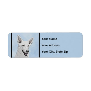 White Shepherd Painting - Cute Original Dog Art
