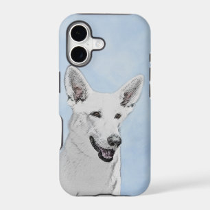 White Shepherd Painting - Cute Original Dog Art