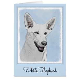 White Shepherd Painting - Cute Original Dog Art