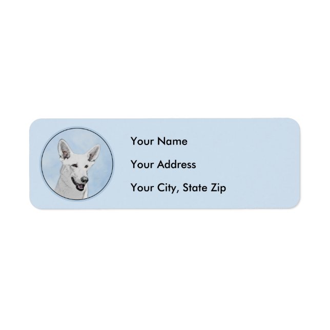 White Shepherd Painting - Cute Original Dog Art (Front)