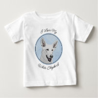 White Shepherd Painting - Cute Original Dog Art