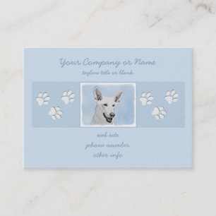 White Shepherd Painting - Cute Original Dog Art Business Card