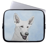 White Shepherd Painting - Cute Original Dog Art