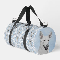 White Shepherd Painting Cute Original Pet Dog Art