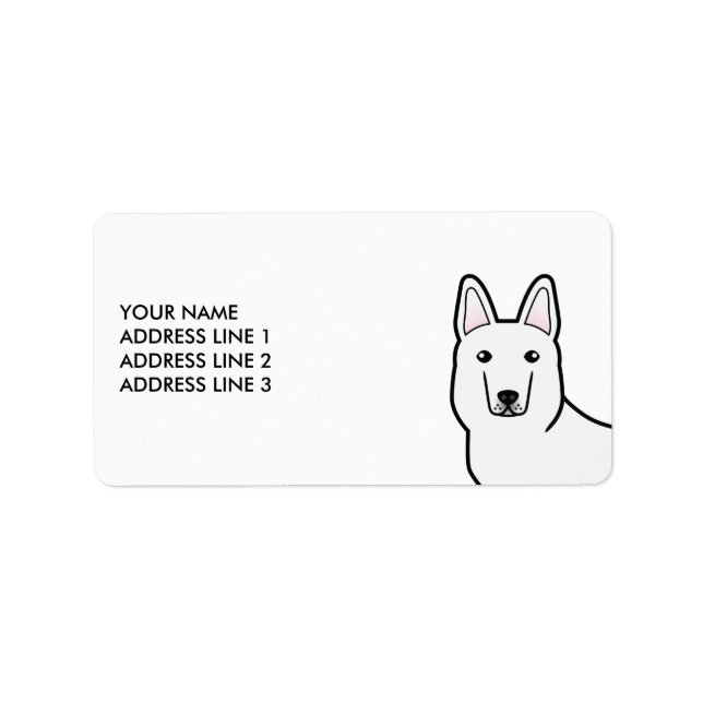White Shepherd White German Shepherd & Custom Text Label (Front)