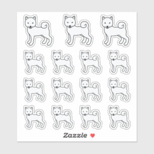 White Shiba Inu Cute Cartoon Dogs