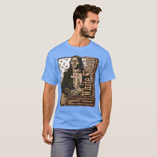 White Shield Northern Cheyenne Warrior T-Shirt (Front Full)