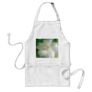 White Shiny Jasmine Standard Apron
