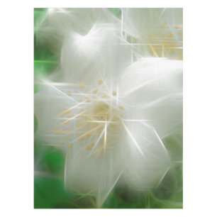 White Shiny Jasmine Tablecloth