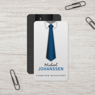 White Shirt Blue Tie Accountant Business Cards