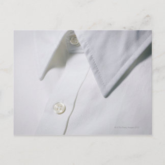 White shirt collar detail. postcard