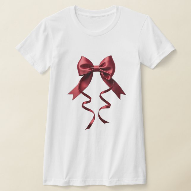 White shirt design with red bow (Laydown)