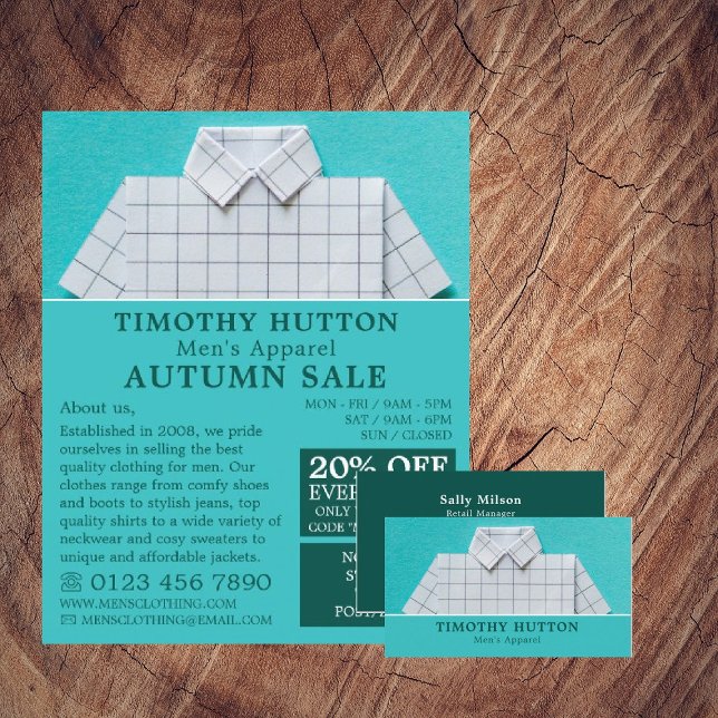 White Shirt, Men's Clothing Store Advertising Flyer (Creator Uploaded)