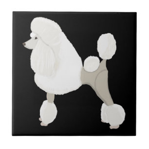 White Show Poodle Tile