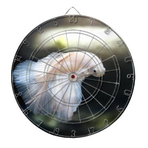 White Siamese Fighting Fish Dartboard