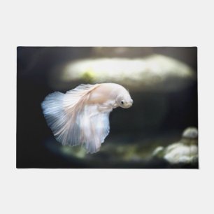 White Siamese Fighting Fish Doormat