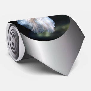 White Siamese Fighting Fish Tie