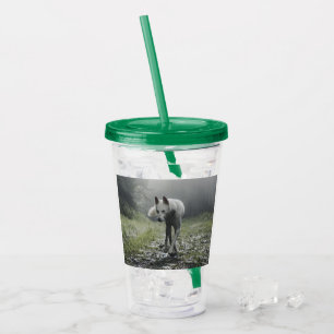 White Siberian Husky Acrylic Tumbler