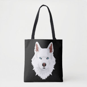 White Siberian Husky Canine - White Snow Dog Tote Bag