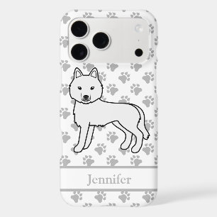 White Siberian Husky Cartoon Dog & Name