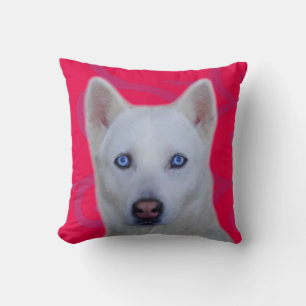 White Siberian Husky Cushion