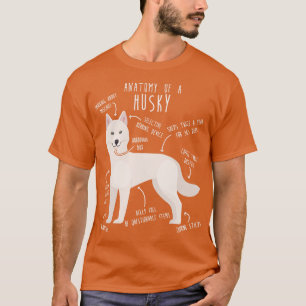 White Siberian Husky Dog Anatomy 1 T-Shirt