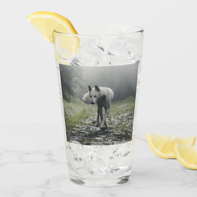 White Siberian Husky Glass (Front Ice)