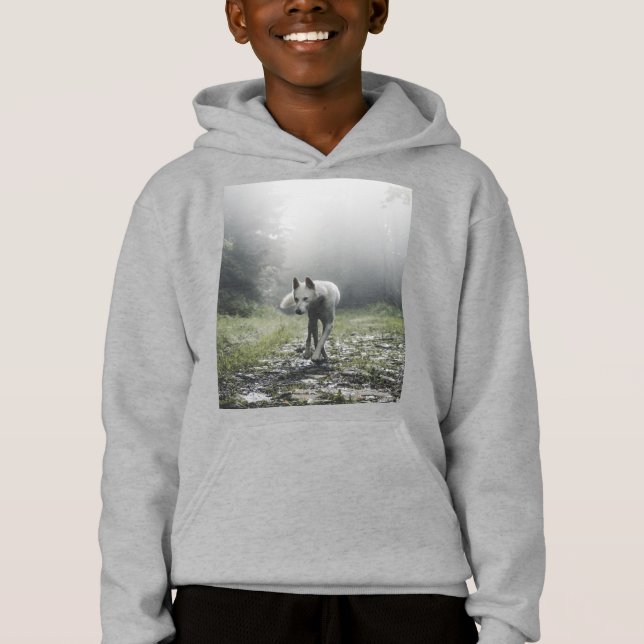 White Siberian Husky Hoodie (Front)