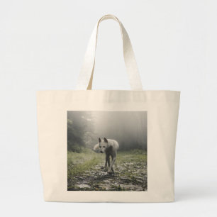 White Siberian Husky Large Tote Bag
