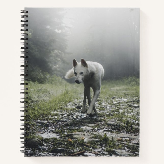White Siberian Husky Notebook (Front)