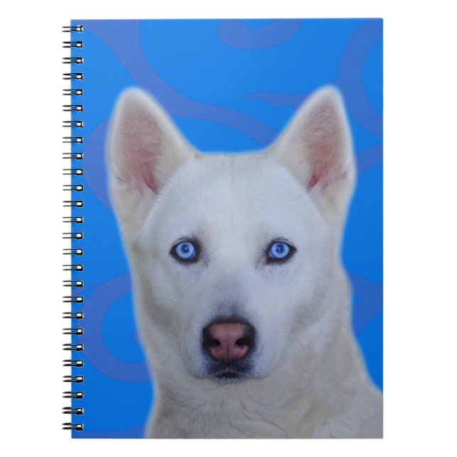 White Siberian Husky Notebook (Front)