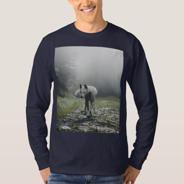 White Siberian Husky T-Shirt (Front)