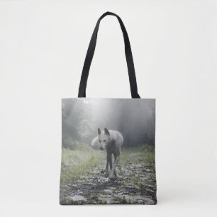 White Siberian Husky Tote Bag