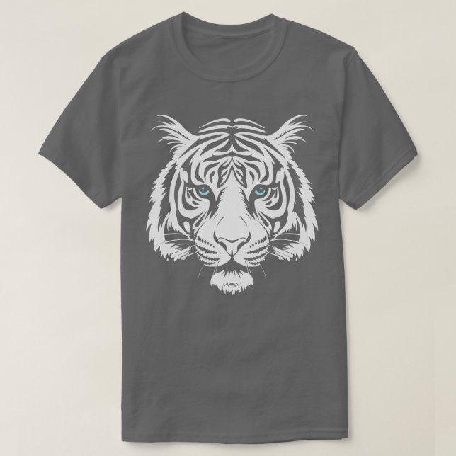 White Siberian Tiger Big Cat Wildlife T-Shirt (Design Front)
