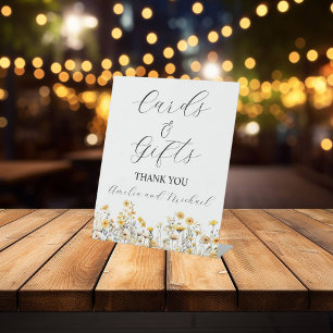 White Signature Script Cards and Gifts Pedestal Sign