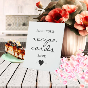 White Signature Script Recipe cards Pedestal Sign