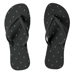 White Silhouettes of Coconut Trees and Aliens Jandals