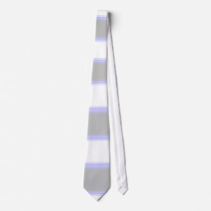 White Silver and Periwinkle Horizontally-Striped Tie