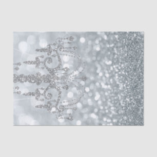 White Silver Glitter Bokeh Glam Chandelier Sparkle Tissue Paper